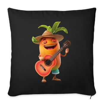Papaya Guitar - Sofa pillowcase 17,3'' x 17,3'' (45 x 45 cm) - black - Front