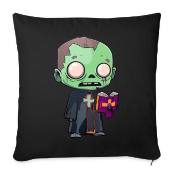 Prêtre Halloween - Housse de coussin décorative 45 x 45 cm - noir - Devant