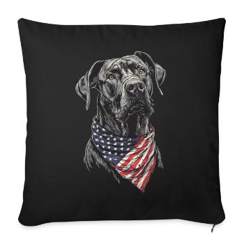 Deutsche Dogge - Sofakissenbezug 45 x 45 cm - Schwarz - Vorne
