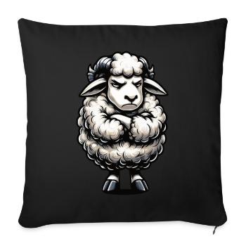 sheep sheep shepherd sheep farmer ram - Sofa pillowcase 17,3'' x 17,3'' (45 x 45 cm) - black - Front