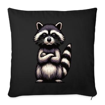 raccoon raccoons forest animal funny raccoon - Sofa pillowcase 17,3'' x 17,3'' (45 x 45 cm) - black - Front