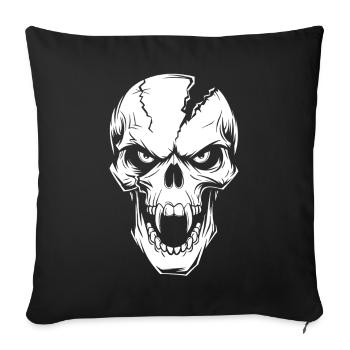 Angry Screaming Skull - Sofa pillowcase 17,3'' x 17,3'' (45 x 45 cm) - black - Front