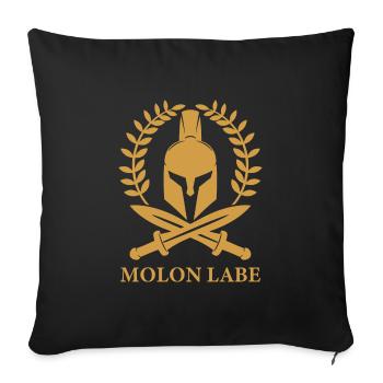 Molon Labe Sparta Geschenk Spartaner Helm Krieger - Sofakissenbezug 45 x 45 cm - Schwarz - Vorne