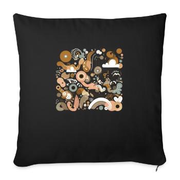 Abstrakte Formen - Sofakissenbezug 45 x 45 cm - Schwarz - Vorne