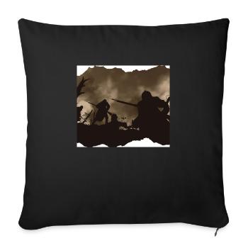Krieg - Sofakissenbezug 45 x 45 cm - Schwarz - Vorne