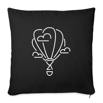 Montgolfière Nuages Vol - Housse de coussin décorative 45 x 45 cm - noir - Devant