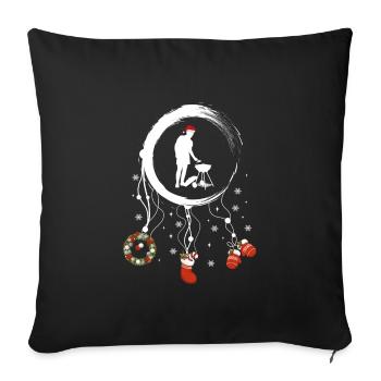 Grillen Weihnachten Weihnachtstraumfänger - Sofakissenbezug 45 x 45 cm - Schwarz - Vorne