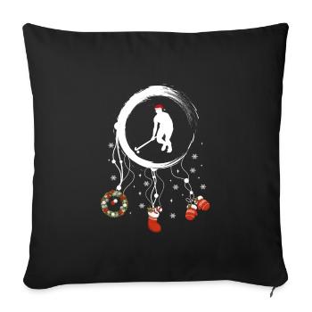 Hockeyspieler Weihnachten Weihnachtstraumfänger - Sofakissenbezug 45 x 45 cm - Schwarz - Vorne