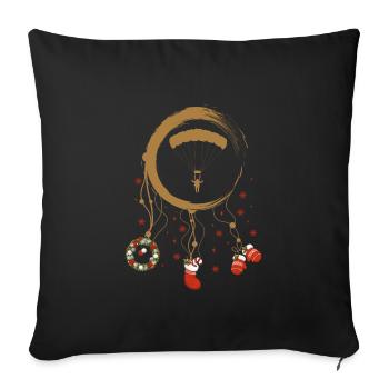 Paraglider Weihnachten Weihnachtstraumfänger - Sofakissenbezug 45 x 45 cm - Schwarz - Vorne