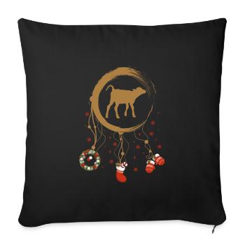 Kalb Weihnachten Weihnachtstraumfänger - Sofakissenbezug 45 x 45 cm - Schwarz - Vorne