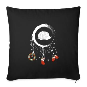 Igel Weihnachten Weihnachtstraumfänger - Sofakissenbezug 45 x 45 cm - Schwarz - Vorne