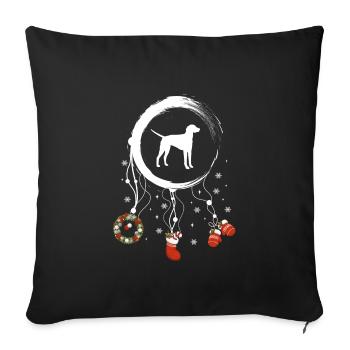 Amerikanischer Foxhound Weihnachten Weihnachtstrau - Sofakissenbezug 45 x 45 cm - Schwarz - Vorne