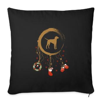 Amerikanischer Foxhound Weihnachten Weihnachtstrau - Sofakissenbezug 45 x 45 cm - Schwarz - Vorne