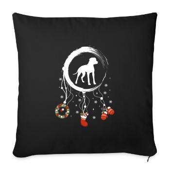 Argentinischer Hund Weihnachten Weihnachtstraumfän - Sofakissenbezug 45 x 45 cm - Schwarz - Vorne