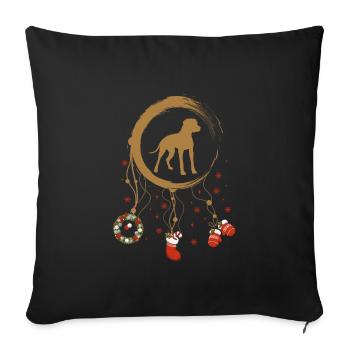 Argentinischer Hund Weihnachten Weihnachtstraumfän - Sofakissenbezug 45 x 45 cm - Schwarz - Vorne