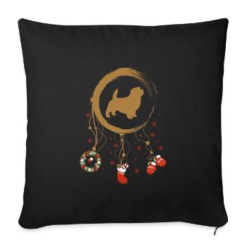 Norfolk Terrier Weihnachten Weihnachtstraumfänger - Sofakissenbezug 45 x 45 cm - Schwarz - Vorne