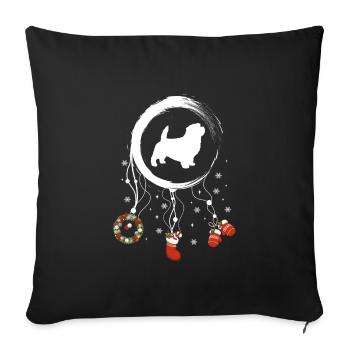 Norfolk Terrier Weihnachten Weihnachtstraumfänger - Sofakissenbezug 45 x 45 cm - Schwarz - Vorne
