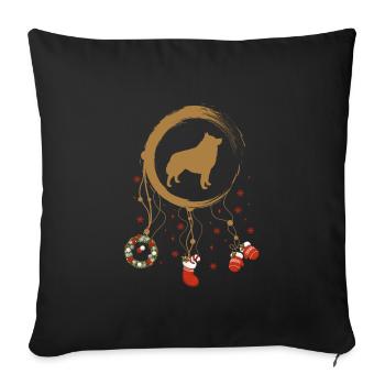 Schipperke Weihnachten Weihnachtstraumfänger - Sofakissenbezug 45 x 45 cm - Schwarz - Vorne