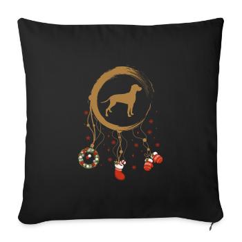 Weimaraner Weihnachten Weihnachtstraumfänger - Sofakissenbezug 45 x 45 cm - Schwarz - Vorne