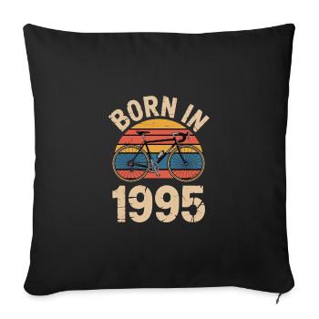 Born in 1995 Retro Bicycle Design - Sofa pillowcase 17,3'' x 17,3'' (45 x 45 cm) - black - Front