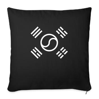 Corée du Sud - Housse de coussin décorative 45 x 45 cm - noir - Devant