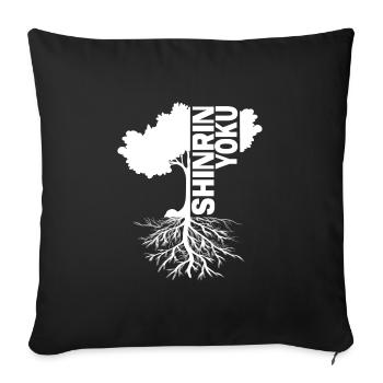 waldbaden waldmeditation shinrin yoku - Sofakissenbezug 45 x 45 cm - Schwarz - Vorne