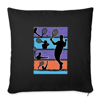 padel padel tennis padeltennis player paddle padle - Sofa pillowcase 17,3'' x 17,3'' (45 x 45 cm) - black - Front