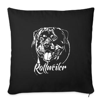ROTTWEILER Portrait De Chien Chiens Chien Wilsigns - Housse de coussin décorative 45 x 45 cm - noir - Devant