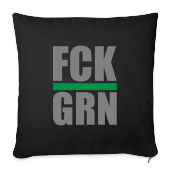 FCK GRN | Colors changeable - Sofa pillowcase 17,3'' x 17,3'' (45 x 45 cm) - black - Front