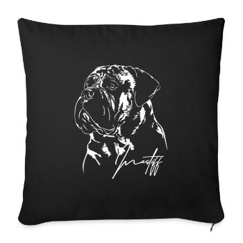 Mastiff Portrait Dogs Dog Wilsigns - Sofa pillowcase 17,3'' x 17,3'' (45 x 45 cm) - black - Front