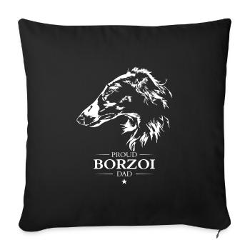 Borzoi Dad Dog Dog Borzoi Wilsigns - Sofa pillowcase 17,3'' x 17,3'' (45 x 45 cm) - black - Front