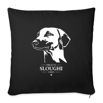 Sloughi Dad Dogs Dog Greyhounds Wilsigns Sticker - Sofa pillowcase 17,3'' x 17,3'' (45 x 45 cm) - black - Front