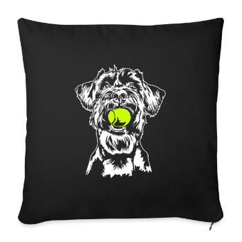 Schnauzer géant Schnauzer chien chien Wilsigns - Housse de coussin décorative 45 x 45 cm - noir - Devant