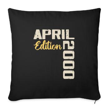 Anniversaire 24 Ans Avril 2000 Cadeau Anniversaire - Housse de coussin décorative 45 x 45 cm - noir - Devant
