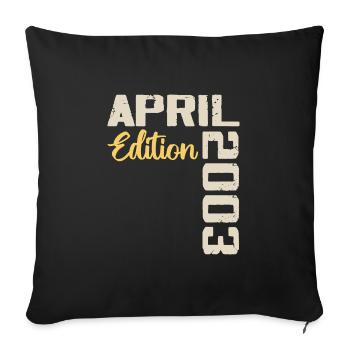 Birthday 21 Years April 2003 Birthday Gift - Sofa pillowcase 17,3'' x 17,3'' (45 x 45 cm) - black - Front