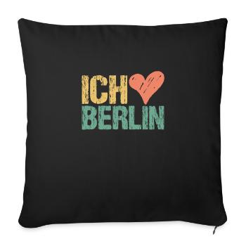 Ich liebe Berlin Vintage - Sofakissenbezug 45 x 45 cm - Schwarz - Vorne