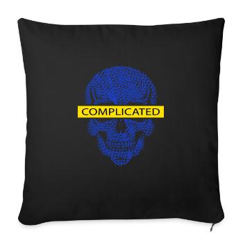ukraine crâne crâne mort sombre compliqué - Housse de coussin décorative 45 x 45 cm - noir - Devant