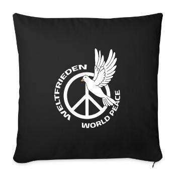 Paix dans le monde Journée mondiale de la paix Colombe de la paix - Housse de coussin décorative 45 x 45 cm - noir - Devant
