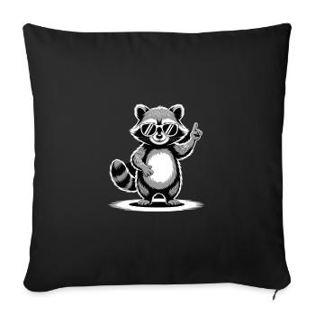 Raccoon - Sofa pillowcase 17,3'' x 17,3'' (45 x 45 cm) - black - Front