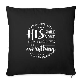 J'aime mon cadeau mari - Housse de coussin décorative 45 x 45 cm - noir - Devant