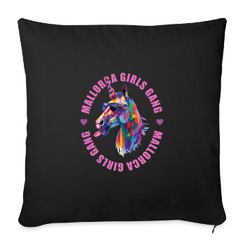 Majorque Girls Gang Team Licorne - Housse de coussin décorative 45 x 45 cm - noir - Devant