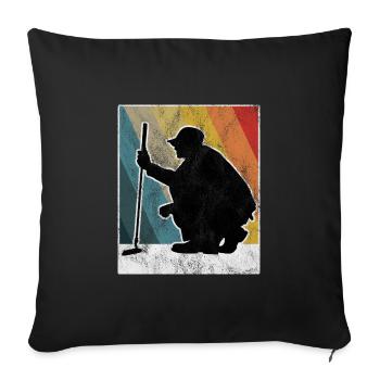 Golf club golfeurs Golfer Retro Golf - Housse de coussin décorative 45 x 45 cm - noir - Devant