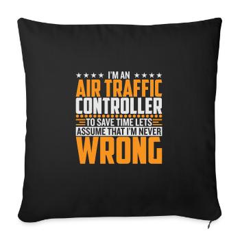 Flieger Flugzeug Modellflieger Fliegen - Sofakissenbezug 45 x 45 cm - Schwarz - Vorne