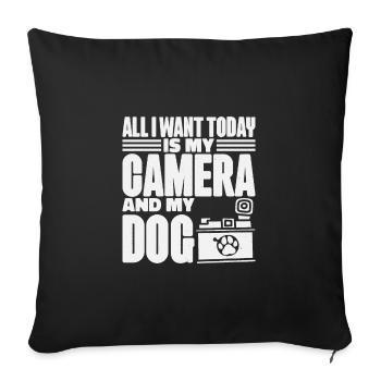 Photographe Caméra Photo Photo Photo - Housse de coussin décorative 45 x 45 cm - noir - Devant