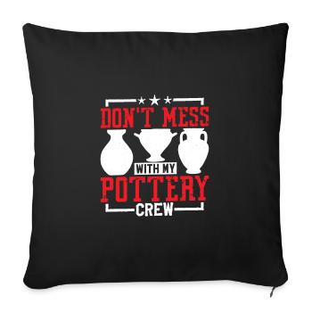 Poterie Poterie Potiers bricoleurs cadeau - Housse de coussin décorative 45 x 45 cm - noir - Devant