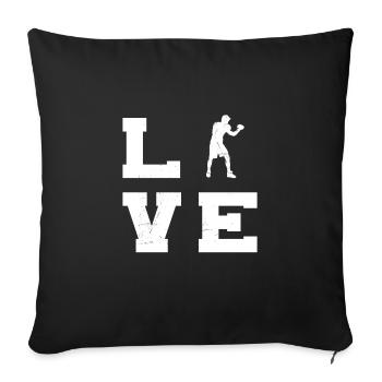 Boxe Homme Boxe Boxe Boxe Femmes - Housse de coussin décorative 45 x 45 cm - noir - Devant