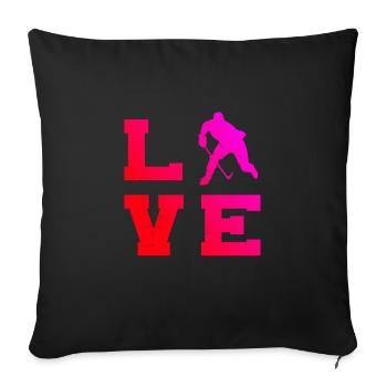 Hockey sur glace masculin Joueurs de hockey sur glace Hockey sur glace Spie - Housse de coussin décorative 45 x 45 cm - noir - Devant