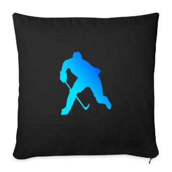 Le hockey sur glace féminin joue les joueuses de hockey sur glace - Housse de coussin décorative 45 x 45 cm - noir - Devant