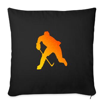 Joueuse de hockey sur glace Hockey sur glace Hockey sur glace - Housse de coussin décorative 45 x 45 cm - noir - Devant