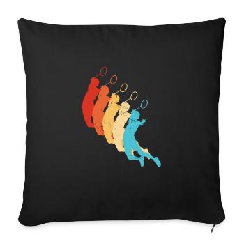 Badminton Squash Women's Badminton Men's Badmintons - Sofa pillowcase 17,3'' x 17,3'' (45 x 45 cm) - black - Front